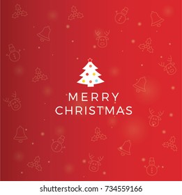 Christmas Greeting Card. Merry Christmas lettering, vector illustration