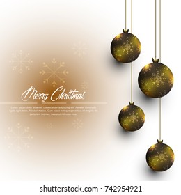 Christmas Greeting Card. Merry Christmas lettering, vector illustration.