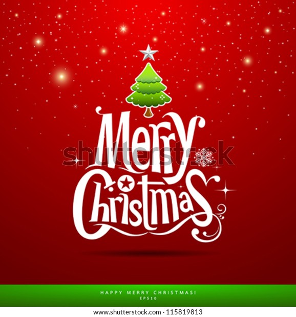 クリスマスグリーティングカード メリークリスマス文字 ベクターイラスト のベクター画像素材 ロイヤリティフリー