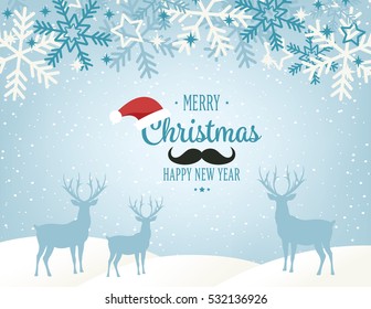 Christmas Greeting Card with Merry Christmas and new year ,vector illustration.