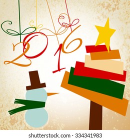 Christmas Greeting Card. Merry Christmas. Vector illustration