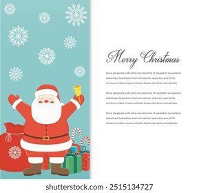 Christmas greeting card with Merry Christmas wishes. Vector illustration