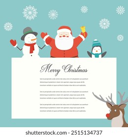 Christmas greeting card with Merry Christmas wishes. Vector illustration	