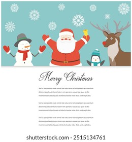 Cartão de saudação de Natal com Feliz Natal desejos. Ilustração vetorial