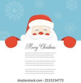 Christmas greeting card with Merry Christmas wishes. Vector illustration