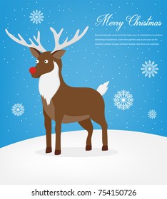 Christmas greeting card with Merry Christmas wishes. Vector 
