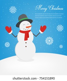 Christmas greeting card with Merry Christmas wishes. Vector 