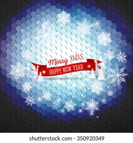 Christmas greeting card. Merry Xmas and happy New Year vector background.