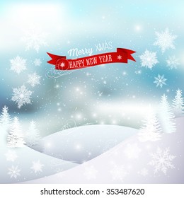 Christmas greeting card. Merry Xmas and happy New Year vector background.