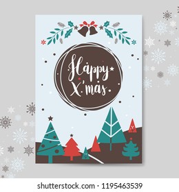 Christmas greeting card mockup vector