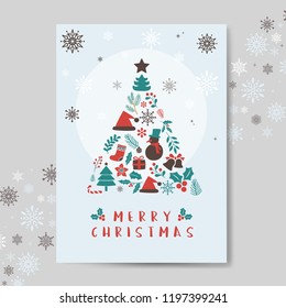 Christmas greeting card mockup vector