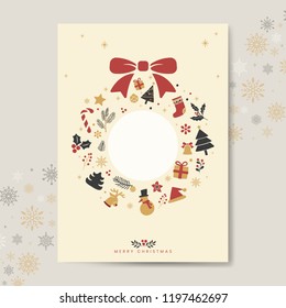 Christmas greeting card mockup vector