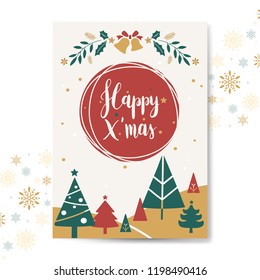 Christmas greeting card mockup vector