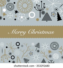 Christmas Greeting Card. Modern Christmas elements