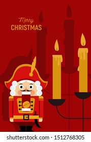 Christmas greeting card with nutcracker