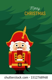 Christmas greeting card with nutcracker