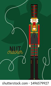 Christmas greeting card with nutcracker and mouse king