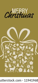 christmas greeting card on a golden background