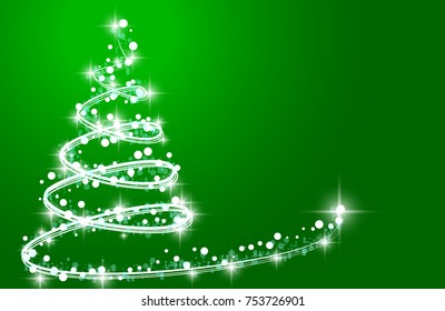 Christmas greeting card on a green background