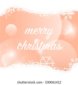 Christmas greeting card on pink gold background