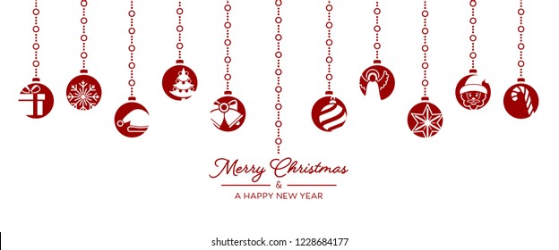christmas greeting card with ornament elements