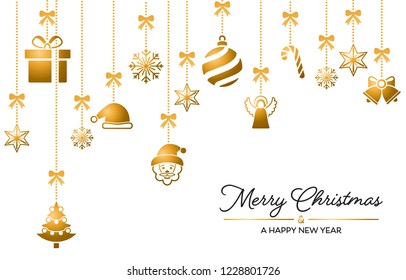 christmas greeting card with ornament elements (Merry Christmas)