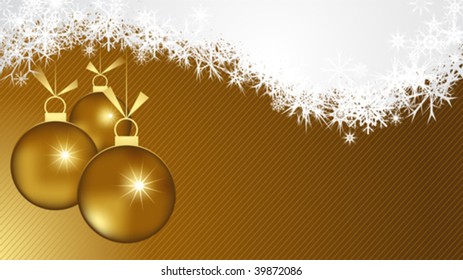 christmas greeting card with ornaments