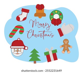 christmas greeting card with christmas ornaments or christmas greeting background