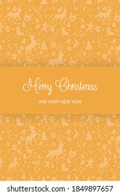 Christmas greeting card with ornaments. Vector