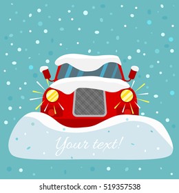 Christmas Greeting Card. Place For Your Text. Flat Vector Illustration. Simply Eat Eps 8