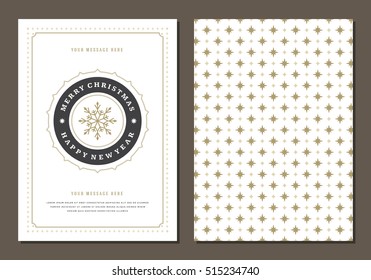 Christmas Greeting Card or Poster Design Template. Merry Christmas and Holidays Wishes Retro Typography Label and place for text. Vector illustration EPS 10.