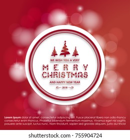 Christmas greeting card or poster design. Merry Christmas typography holidays wish logo emblem template. 