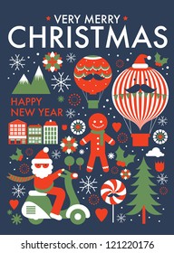 christmas greeting card/ poster template vector/illustration