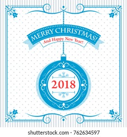 Christmas greeting card for printing and websites. Vector illustration.