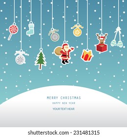 christmas greeting card, red background