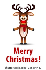 Christmas greeting card with reindeer 