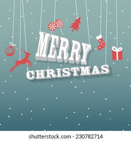 christmas greeting card, retro background 