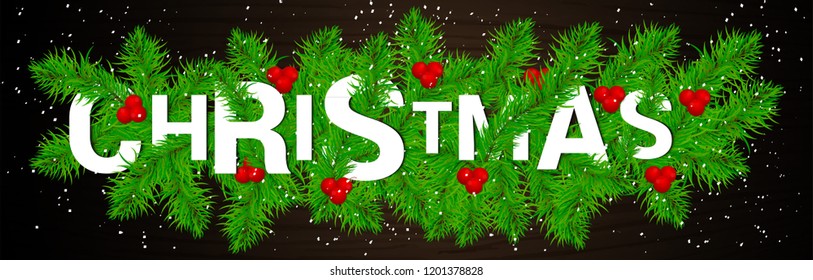 Christmas Greeting Card & Sale banner or header. Merry Christmas typography, beautiful  shiny background &vector illustration, with  gift box and golden snowflakes & Grass