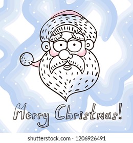 Christmas greeting card with Santa Claus