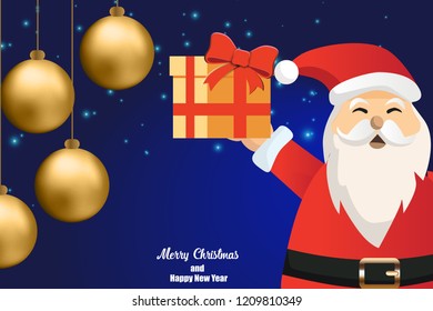 Christmas greeting card with Santa Claus 