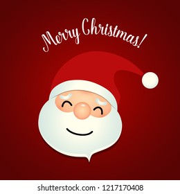 Christmas Greeting Card with Christmas Santa Claus. Vector illustration.