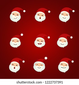 Christmas Greeting Card with Christmas Santa Claus. Vector illustration.