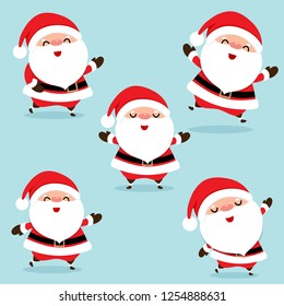 Christmas Greeting Card with Christmas Santa Claus. Vector illustration.