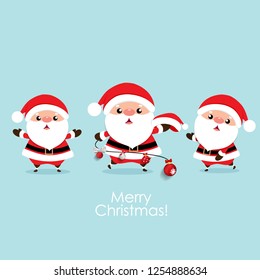 Christmas Greeting Card with Christmas Santa Claus, vector illustration.