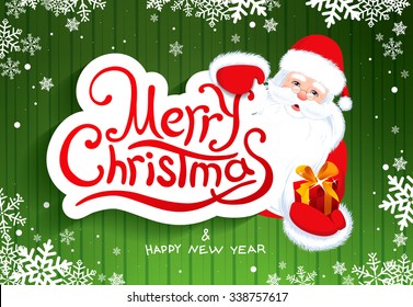 Christmas greeting card with Santa Claus 