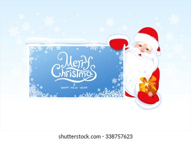 Christmas greeting card with Santa Claus 