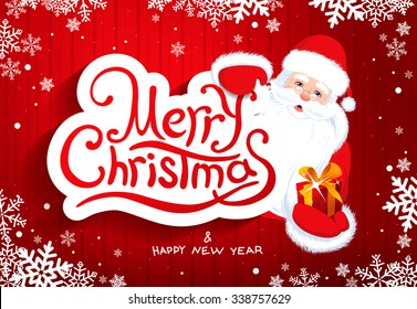 Christmas greeting card with Santa Claus 