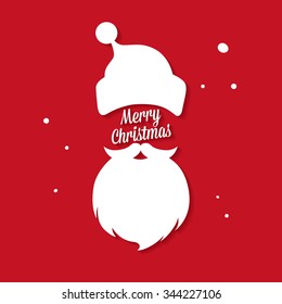 Christmas greeting card. Santa Claus. Hipster style. Vector illustration