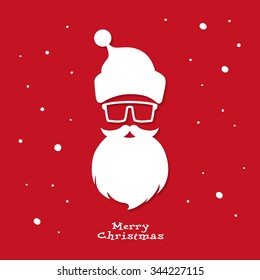 Christmas greeting card. Santa Claus. Hipster style. Vector illustration