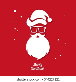 Christmas greeting card. Santa Claus. Hipster style. Vector illustration